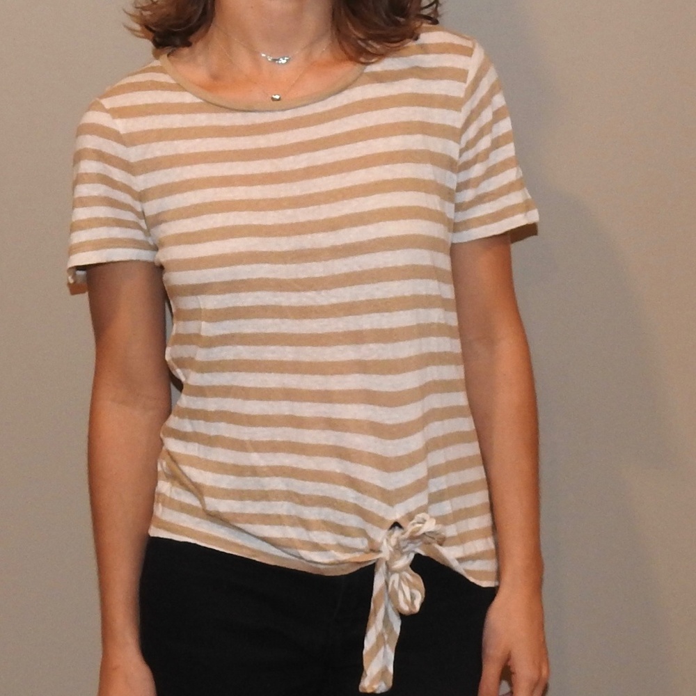 Michael Kors Striped Tie Front Shirt